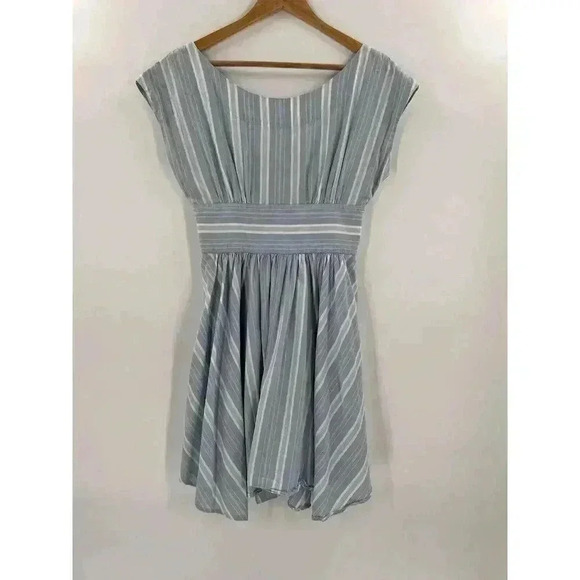 Anthro | Maple by Some Odd Rubies Blue Strip Allegra Women's Casual Dress Size 4 - Picture 1 of 7